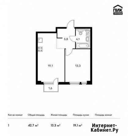 1-комнатная квартира, 42.7 м², 3/33 эт. на продажу в Красногорске Московской области Красногорск
