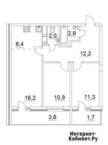 3-комнатная квартира, 67.2 м², 10/16 эт. на продажу в Петрозаводске Петрозаводск - изображение 1
