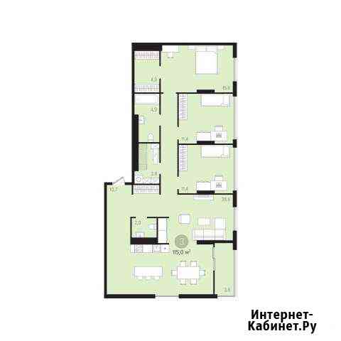 3-комнатная квартира, 115.1 м², 14/16 эт. на продажу в Тюмени Тюмень