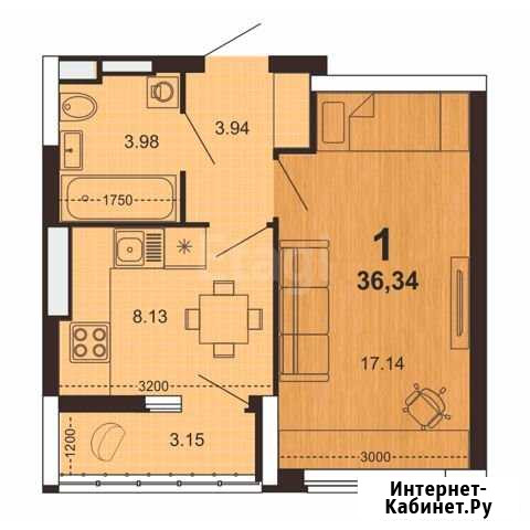 1-комнатная квартира, 36.3 м², 16/28 эт. на продажу в Рязани Рязань - изображение 1