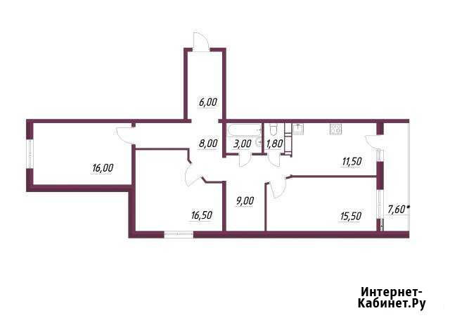 3-комнатная квартира, 91.1 м², 4/16 эт. на продажу в Петрозаводске Петрозаводск - изображение 1