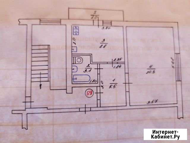 1-комнатная квартира, 37.7 м², 5/5 эт. на продажу в Приморском Приморский - изображение 1