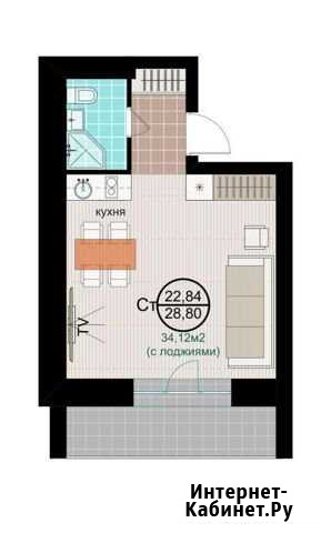 1-комнатная квартира, 34.1 м², 2/3 эт. на продажу в Новосибирске Новосибирск - изображение 1