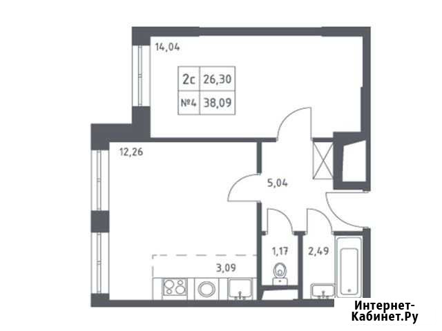 2-комнатная квартира, 38.1 м², 1/14 эт. на продажу в Воскресенском Московской области Воскресенское - изображение 1