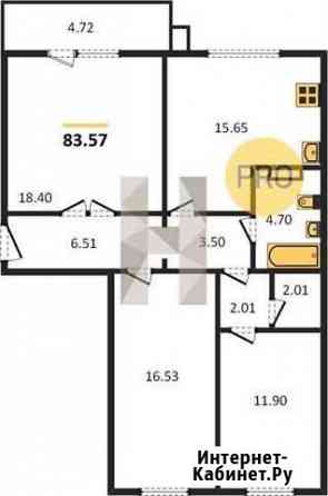 3-комнатная квартира, 83.6 м², 3/10 эт. на продажу в Челябинске Челябинск