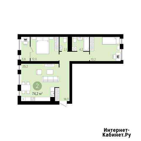 2-комнатная квартира, 74.2 м², 2/5 эт. на продажу в Екатеринбурге Екатеринбург