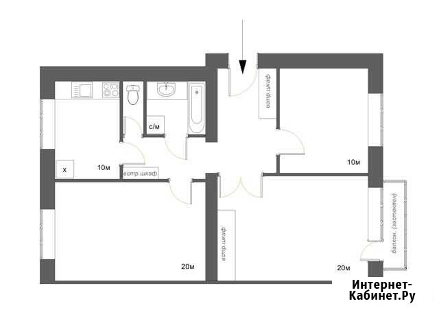 3-комнатная квартира, 75 м², 3/4 эт. в аренду на длительный срок в Ярославле Ярославль - изображение 1