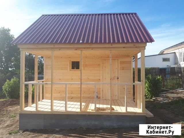 Баня по каркасной технологии 2*4 м с верандой Богородск - изображение 1