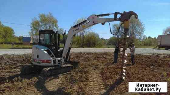 Аренда ямобура гусеничного мини экскаватор Bobcat Москва