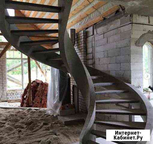 Строительство монолитной лестницы с отделкой Самара