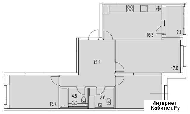 4-комнатная квартира, 86 м², 3/13 эт. на продажу в Санкт-Петербурге Санкт-Петербург - изображение 1