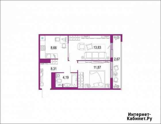 2-комнатная квартира, 49.5 м², 13/22 эт. на продажу в Кудрово Кудрово