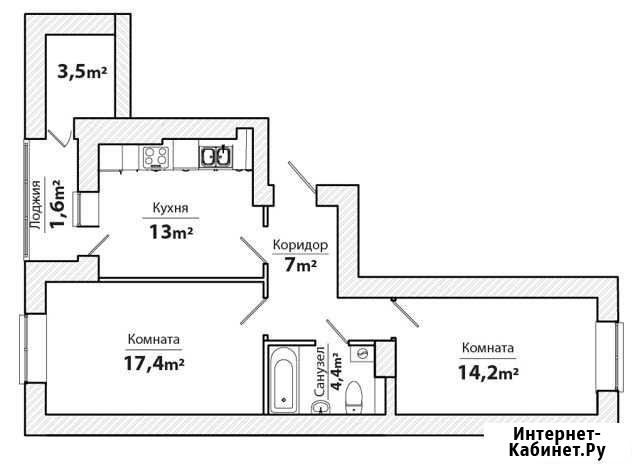 2-комнатная квартира, 61 м², 1/9 эт. на продажу в Калининграде Калининград - изображение 1