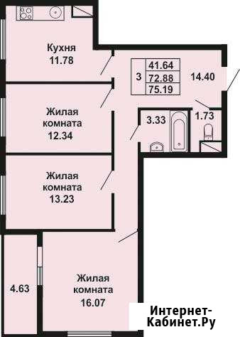 3-комнатная квартира, 75.2 м², 2/10 эт. на продажу в Сестрорецке Сестрорецк - изображение 1
