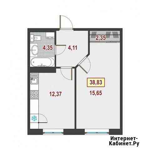 1-комнатная квартира, 38.4 м², 2/8 эт. на продажу в Кудрово Кудрово