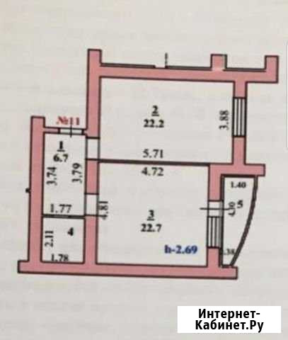 1-комнатная квартира, 55 м², 4/17 эт. на продажу в Липецке Липецк - изображение 1