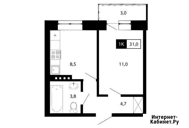 1-комнатная квартира, 31 м², 2/3 эт. на продажу в Иркутске Иркутск - изображение 1