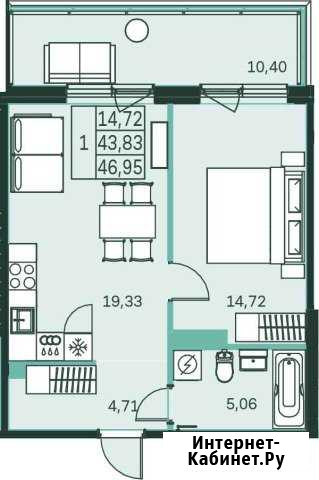 1-комнатная квартира, 47 м², 2/6 эт. на продажу во Всеволожске Всеволожск - изображение 1