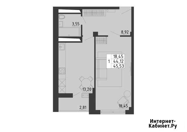 1-комнатная квартира, 45.5 м², 14/14 эт. на продажу в Липецке Липецк - изображение 1