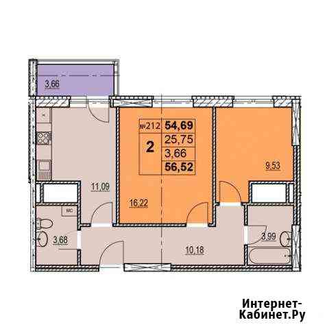 2-комнатная квартира, 58.4 м², 20/23 эт. на продажу в Нижнем Новгороде Нижний Новгород