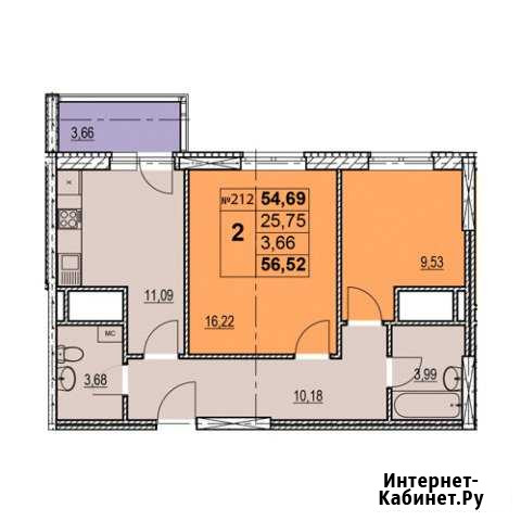 2-комнатная квартира, 58.4 м², 20/23 эт. на продажу в Нижнем Новгороде Нижний Новгород - изображение 1