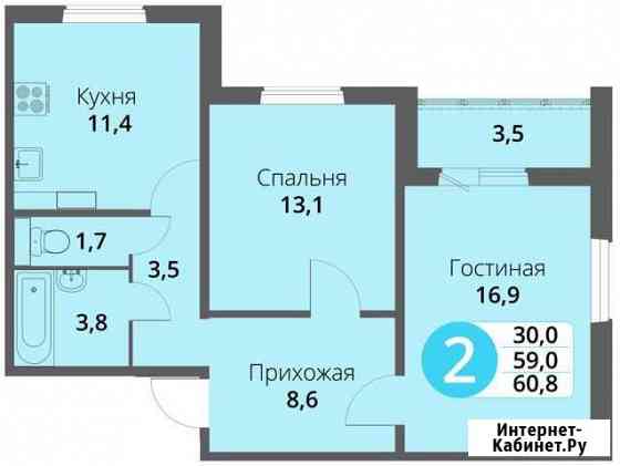 2-комнатная квартира, 60.8 м², 16/16 эт. на продажу в Орле Орёл