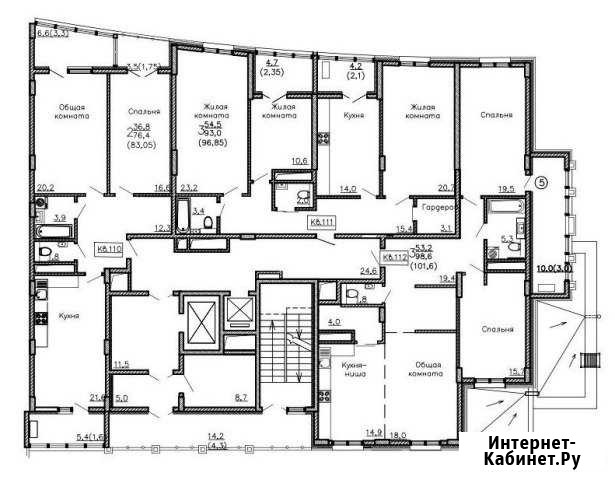 3-комнатная квартира, 96.9 м², 14/18 эт. на продажу в Воронеже Воронеж - изображение 1