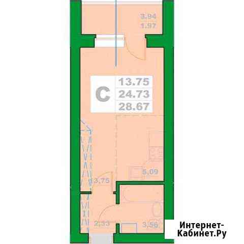 Квартира-студия, 28.7 м², 2/6 эт. на продажу в Уфе Уфа