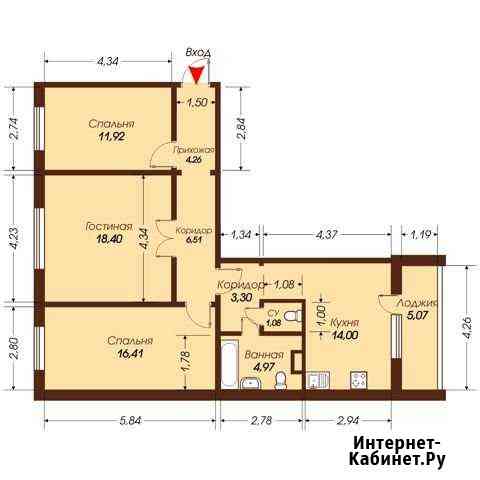 3-комнатная квартира, 83.4 м², 4/10 эт. на продажу в Челябинске Челябинск