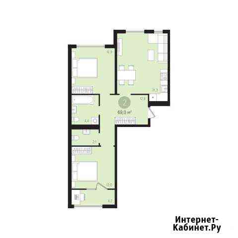 2-комнатная квартира, 69 м², 10/11 эт. на продажу в Екатеринбурге Екатеринбург