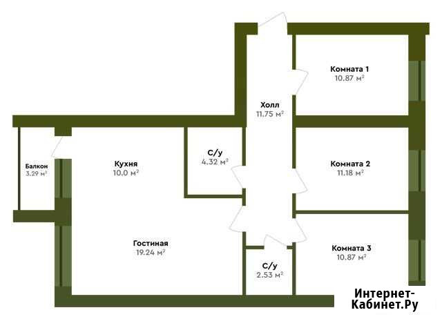 4-комнатная квартира, 82.4 м², 3/4 эт. на продажу в Пригородном Оренбургской области Пригородный - изображение 1