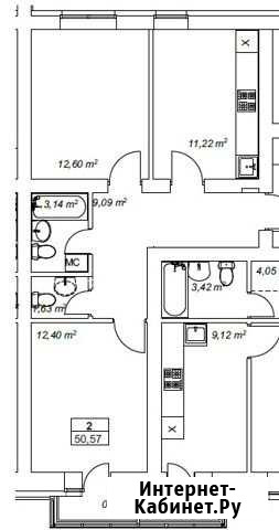 2-комнатная квартира, 50.6 м², 5/6 эт. на продажу в Октябрьском Республики Башкортостан Октябрьский - изображение 1