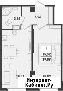 1-комнатная квартира, 39.9 м², 8/18 эт. на продажу в Мурино Мурино - изображение 1