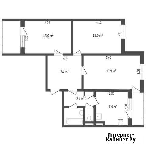 3-комнатная квартира, 74 м², 3/10 эт. на продажу в Симферополе Симферополь - изображение 1