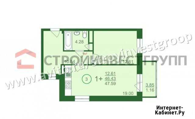 1-комнатная квартира, 47.6 м², 2/6 эт. на продажу в Сургуте Ханты-Мансийского АО Сургут - изображение 1