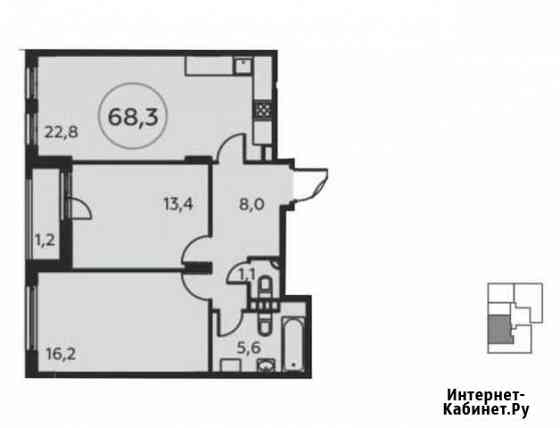 2-комнатная квартира, 68.3 м², 2/15 эт. на продажу в Коммунарке Коммунарка