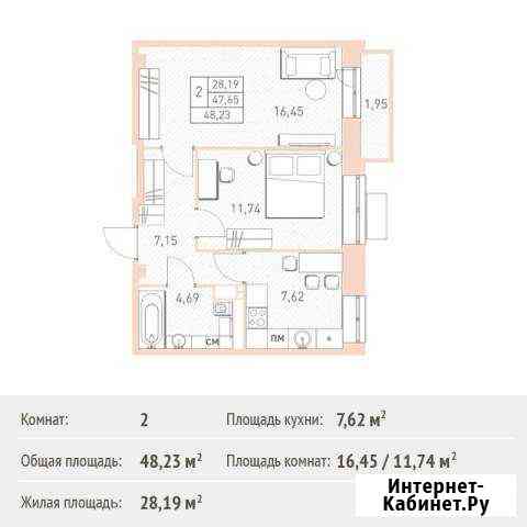 2-комнатная квартира, 48.2 м², 15/17 эт. на продажу в Балашихе Балашиха