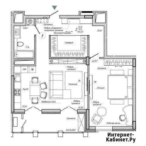 2-комнатная квартира, 80.1 м², 17/18 эт. на продажу в Воронеже Воронеж