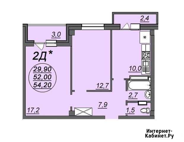 2-комнатная квартира, 54 м², 6/13 эт. на продажу в Новосибирске Новосибирск - изображение 1