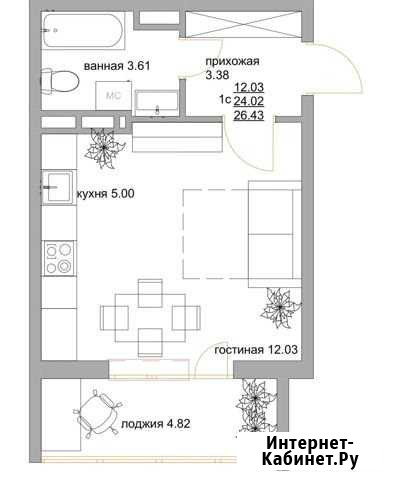 Квартира-студия, 26.5 м², 5/18 эт. на продажу в Челябинске Челябинск - изображение 1