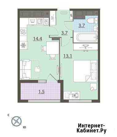 1-комнатная квартира, 36.3 м², 32/32 эт. на продажу в Екатеринбурге Екатеринбург