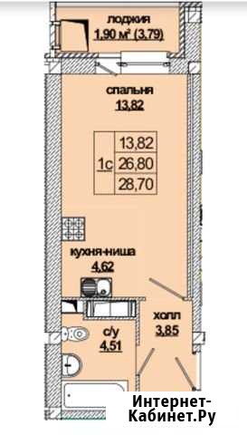 Квартира-студия, 28.7 м², 9/12 эт. на продажу в Отрадном Ленинградской области Отрадное - изображение 1