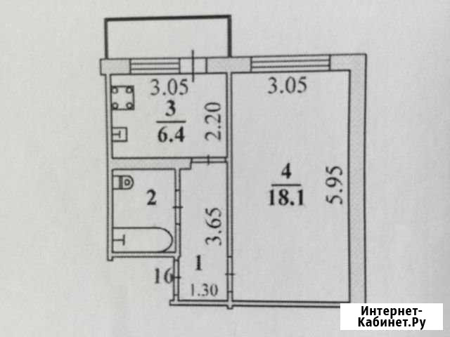 1-комнатная квартира, 32.5 м², 4/9 эт. на продажу в Липецке Липецк - изображение 1