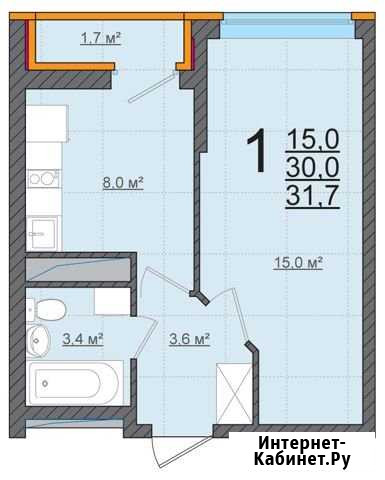 1-комнатная квартира, 31.7 м², 3/16 эт. на продажу в Твери Тверь - изображение 1