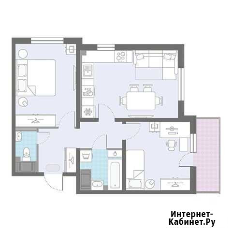 3-комнатная квартира, 51.5 м², 5/25 эт. на продажу в Санкт-Петербурге Санкт-Петербург - изображение 1