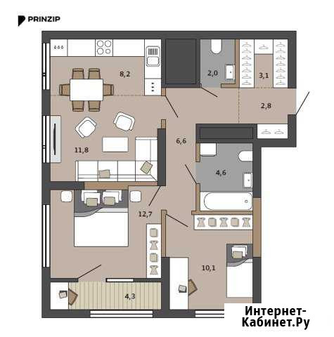 2-комнатная квартира, 63.9 м², 22/32 эт. на продажу в Екатеринбурге Екатеринбург - изображение 1