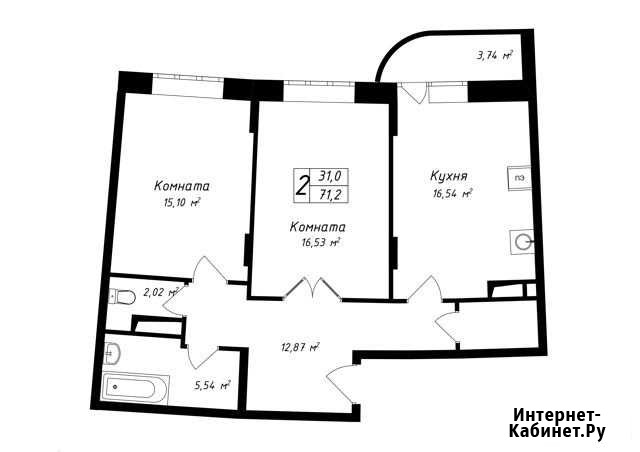 2-комнатная квартира, 71.2 м², 10/15 эт. на продажу во Владимире Владимир - изображение 1