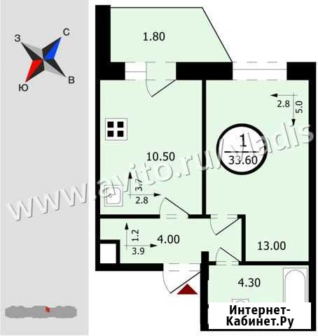 1-комнатная квартира, 33.6 м², 12/18 эт. на продажу во Владимире Владимир - изображение 1
