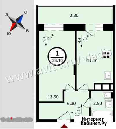 1-комнатная квартира, 38.1 м², 16/18 эт. на продажу во Владимире Владимир