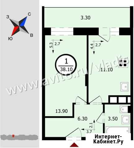1-комнатная квартира, 38.1 м², 16/18 эт. на продажу во Владимире Владимир - изображение 1
